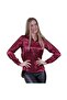 Claret Red Lightly Flowing Back Gusseted Satin Woven Women's Shirt - 3