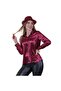 Claret Red Lightly Flowing Back Gusseted Satin Woven Women's Shirt - 2