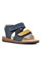 210109 Navy Blue-Beige-Mustard Comfort Boys' Sandals - 3
