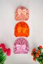 Colorful Patterned Baby Girl Bonnet Set - Set of 3 - 2
