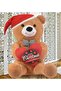 New Year's Special: Plush Bear with Printed Heart and Bow Tie in Hand-140 Cm - 2