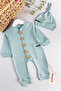 Natural Buttoned Hat Baby Girl/Boy Jumpsuit Set - 2
