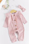 Frilly Front Buttoned Bandana Baby Girl Jumpsuit
