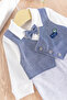 Baby Boy Jumpsuit with Vest and Bow Tie - 2