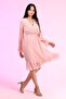 Women's Powder Lined Double Breasted Chiffon Dress