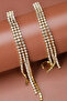 3 Rows Gold/silver Earrings Evening Dress Set with Zirconium Stones - 8