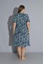 Daisy Patterned Belted Plus Size Women's Dress - 5