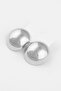 Large Hemisphere Figure Double Earrings Silver Color - 2