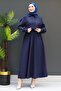 Capes Drawstring Dress Navy Blue