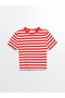 Crew Neck Striped Short Sleeve Women's T-Shirt - 5
