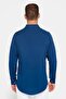 Slim Fit Long Sleeve Slim Fit Flowing Viscose Stylish Men's Navy Blue Shirt - 5