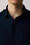Relax Fit Short Sleeve Comfortable Cut Muslin Fabric 100% Cotton Single Pocket Summer Solid Navy Blue Men's Shirt - 4