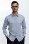 Modern Slim Fit Long Sleeve Cotton Easy-Iron Dobby Men's Gray Shirt - 2