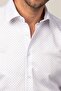 Modern Fit Long Sleeve Printed Collar Piping Men's White Shirt - 3