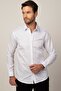 Modern Slim Fit Long Sleeve Cotton Easy-Iron Dobby Men's White Shirt - 2