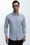 Modern Slim Fit Long Sleeve Cotton Easy-Iron Dobby Men's Gray Shirt