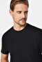 Men's Slim Fit Slim Fit 100% Cotton Soft Textured Patterned Black Crew Neck T-Shirt - 3