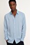 Slim Fit Long Sleeve Slim Fit Flowing Viscose Stylish Men's Blue Shirt