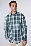 Men's Slim Fit Slim Fit Long Sleeve 100% Cotton Linen Texture Checked Shirt