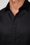 Modern Fit Long Sleeve 100% Cotton Dobby Premium Black Men's Shirt - 4