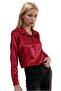 Women's Plain Burgundy Classic Satin Buttoned Classic Shirt