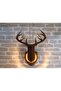 Natural Wood Laser Cut Rustic Living Room Sconce Wall Decor with Walnut Deer Head Design (Bulb Included) - 4