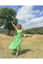 Bohemian Style Helen Dress with Slit Linen , Maxi Length , true to size.