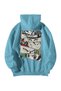 Baby Blue Unisex Oversize Hooded Kangaroo Pocket My Hero Academia Anime Printed Sweatshirt Hoodie