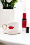 Love Series Lip Patterned Gold Detailed Handmade 170 ml Turkish Coffee and Cup