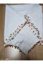 Handmade Crystal Drop Beaded Writing, Cheesecloth Yemeni, Scarf, 4 Edge-Embroidered - 5