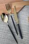 Istanbul Gold Black Mother of Pearl 18 Piece Spoon Fork Knife Set - 2