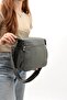 Ultra Lightweight Pocketed Shoulder Bag with Crisscross Straps Pocket, Grey (Model: 571-6D) - 3