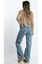 Kar Palazzo Denim Trousers High Waist Comfortable Flexible Lycra Toparlar Blue Turtle - 7