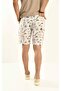Linen Shorts - Brown Patterned - 5