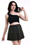 Women's Smoked Side Elastic Pleated Plaid Skirt - 2