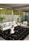 Dark Green Antique Design Series Beige Patterned Vintage Decorative Carpet Antique57 - 5