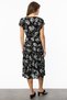 Black Chiffon Midi Dress - Floral Detail - 5