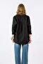 Kadın Oversize Nakışlı Uzun Basic Gömlek - 4
