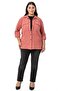 Plus Size Rose Dried Rose Shirt with Shoulder Epaulettes, Folded Sleeves, Slits and Snap Fasteners - 5