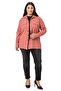 Plus Size Rose Dried Rose Shirt with Shoulder Epaulettes, Folded Sleeves, Slits and Snap Fasteners - 2