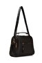 Black Women's Bag - Three Compartments, Crossbody, for Hand and Shoulder