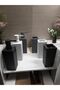 Modern Square Bathroom Set: Soap Dispenser and Toothbrush Holder, GRAY (ANTHRACITE) - 7