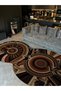 Shape Collection Brown Tones Abstract Patterned Woven Base Modern Decorative Carpet Shape73 - 4
