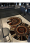Shape Collection Brown Tones Abstract Patterned Woven Base Modern Decorative Carpet Shape73