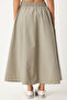 Women's Stone Grey Linen Blended Maxi Skirt Gp00011 - 6