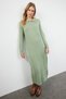Green Fish Back Print Polo Neck Knitwear Dress Tctaw25Eb00030 - 2