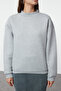 Gri Kalın İçi Polarlı Dik Yaka Relaxed/Rahat Kalıp Örme Sweatshirt TWOAW20SW0584 - 3