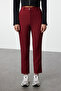 Dark Burgundy Basic Cigarette Narrow Leg Woven Fabric Trousers Twoss19St0038 - 4