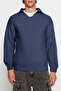 İndigo Casual Unisex Regular Fit Polo Yaka Tüylenmeyen Triko Kazak TMNAW24KZ00008 - 4