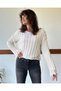 Ripped Detail Cotton Knitwear Blouse Cream Std - 2